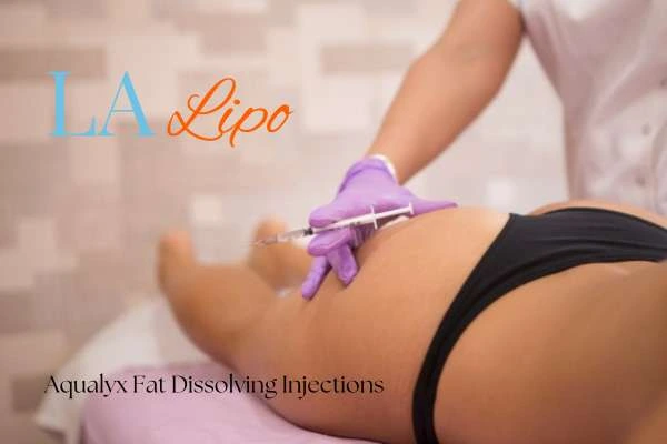 Woman having fat dissolving injections Radlett on thighs