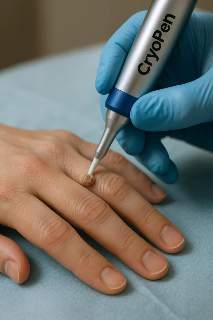 example of cryopen wart removal Radlett treatment on a persons finger