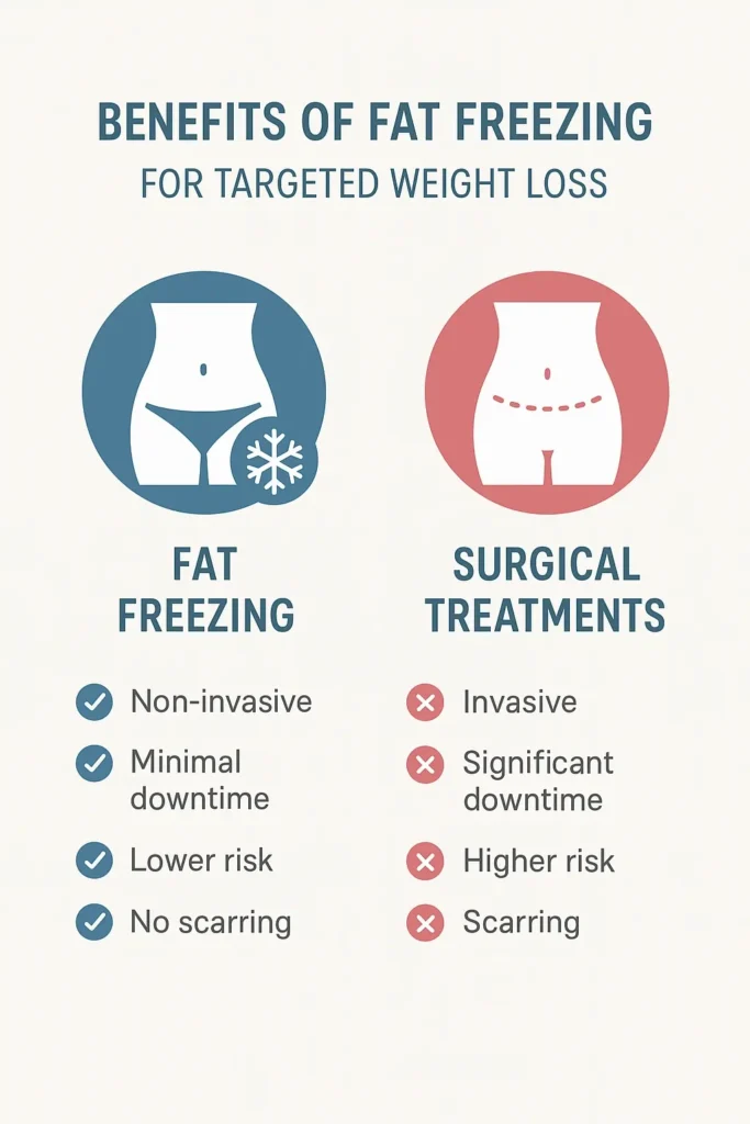 graphic showing the benefits of fat freezing Radlett